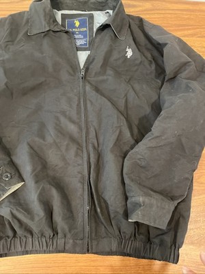 US Polo Assn Men's Black Light Jacket Polyester Size XL Fleece Lining