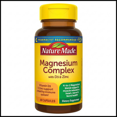 Nature Made Magnesium Complex with D3 & Zinc 60 Capsules 12/27 FREE SHIPPING
