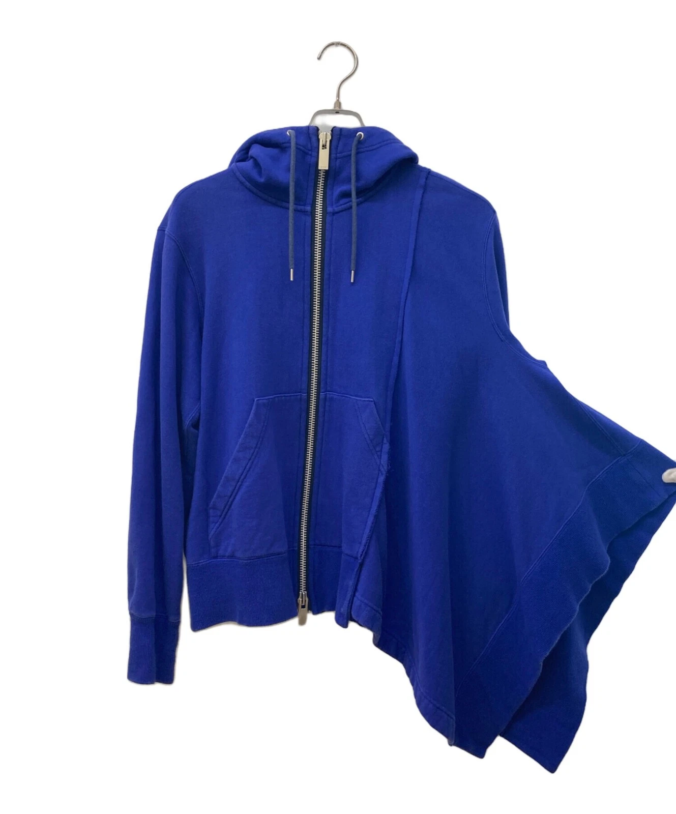 sacai Felpa con cappuccio e zip asimmetrica blu taglia 2