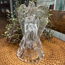 Lead Crystal Angel Taper Candle Holder, 7.5" T x 3.5 “ W, Christmas , Holy