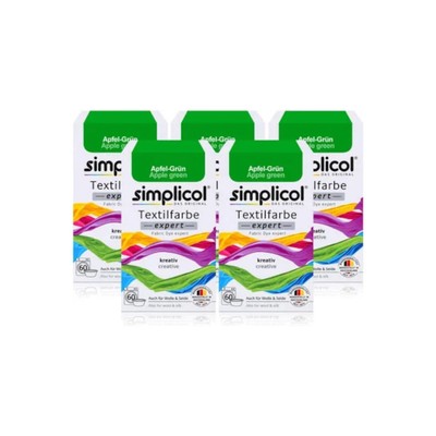 Simplicol Textilfarbe expert Apfel-Grün 150g 5er Pack