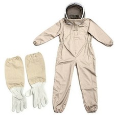 XXL-Unisex Professional Cotton Full Body Beekeeping Bee Keeping Suit W/Veil-Hood