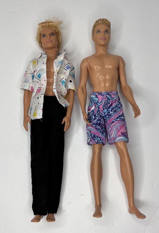 Barbie Ken Doll Lot Of 2 Blue Eyed Dolls With Clothes 2010, 2013 As Is