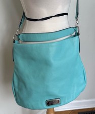 🌞MARC JACOBS NEW Q HILLIER SEA AQUA ITALIAN LEATHER HOBO BAG