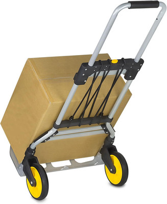 Folding Hand Truck and Personal Dolly, Aluminum Trolley, Heavy Duty 264 Lb Capac