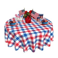 4th of July Round Tablecloth 60 inch Patriotic Memorial Day Tablecloths Indep...