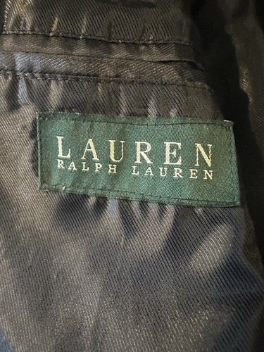 Mens Black Lauren Ralph Lauren Cashmere Wool Blend double breasted Peacoat 44R - Picture 10 of 13