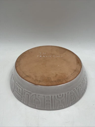VTG FRANKOMA GRACETONE WHITE AZTEC STONEWARE Serving Bowl 7N