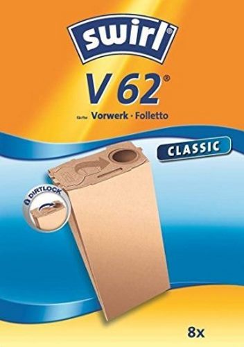 Swirl V62 8 Bags For Vorwerk Kobold Elf VK118 VK119 VK120 VK121 VK122