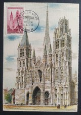 CARTE MAXIMUM PREMIER JOUR  1957 TIMBRE N° 1129 CATHÉDRALE DE ROUEN