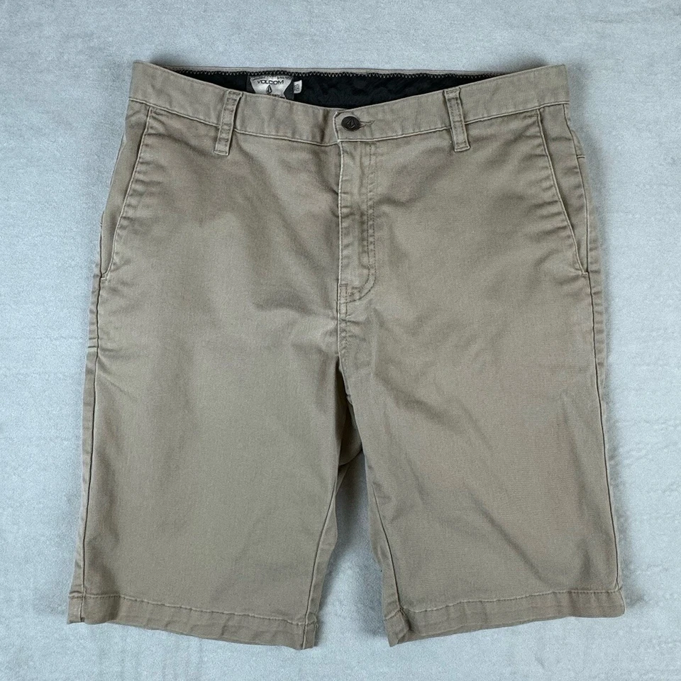 Lot of 2 Volcom Shorts Mens 32 Corpo Class Khaki Chino 10" Inseam *READ* - Image 2 of 4