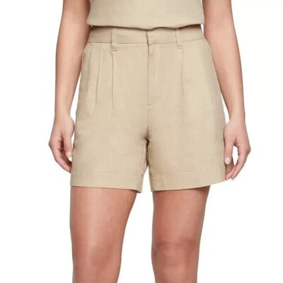 Express Linen Pleated High Waist Shorts with Pockets Casual - Sz 10 /#6301