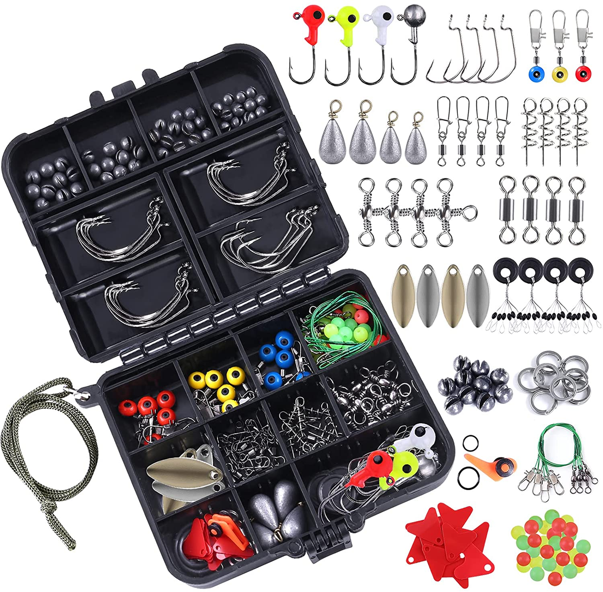 187/230Pcs Fishing Accessories Kit, Including Jig Hooks, Bullet Bass  Casting | eBay