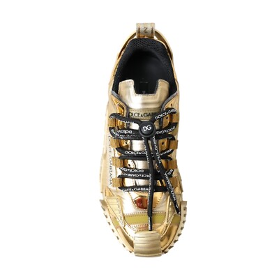 DOLCE & GABBANA Shoes Metallic Gold NS1 Low Top Sneakers