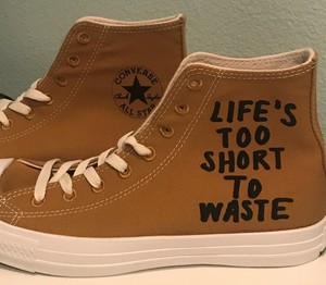 life's too short to waste converse high tops