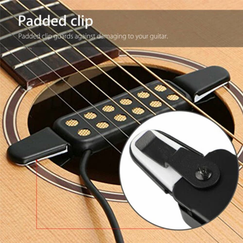2 Stück Clip-on Akustikgitarre Elektrogitarre Tonabnehmer Audio Wandler Verstärker 12 Loch - Bild 3 von 11