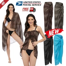 Women Summer Chiffon Beach Sarong Wrap Swimsuit Cover Up Skirt Bandeau Dress USA