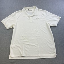 Under Armour Polo Shirt Mens 2XL White Short Sleeve Casual Active Outdoor