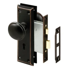 Mortise Keyed Lock Set with Classic Bronze Knob for Replacing Broken Antique Loc