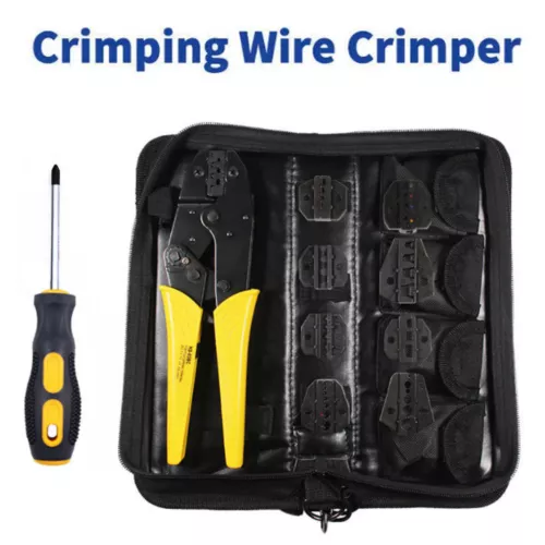 Spezialeinsätze Crimpzange Set Kabel Ende Klemmen Draht Crimper Zange 8 Dies mit Koffer - Bild 9 von 12