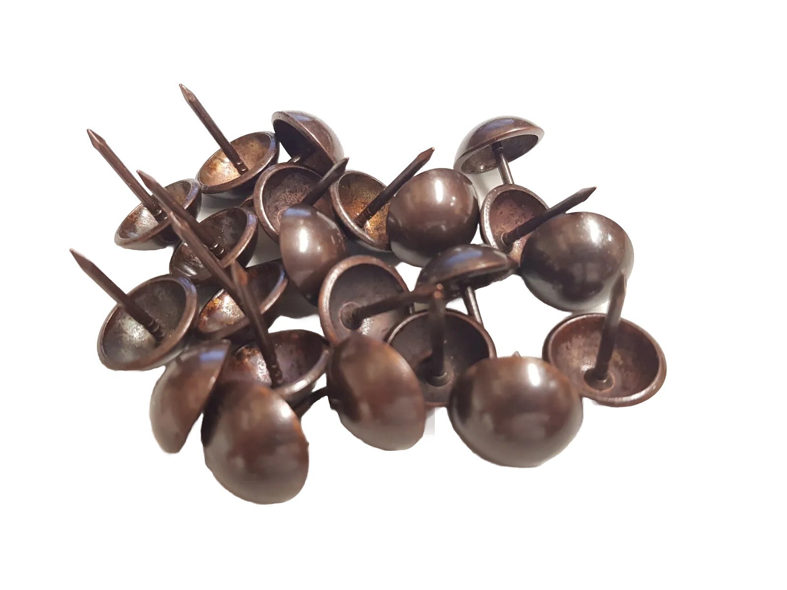 50 Antique on Steel 16mm upholstery nails large tacks Heico furniture studs