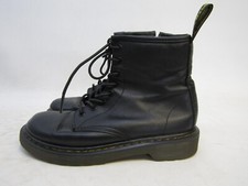 Dr. Martens Youth Size 2 Black Leather Zip Laces 8 Eye Ankle Boots