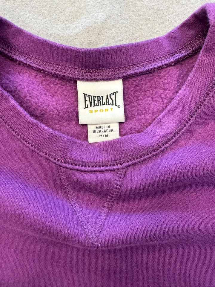 Everlast Sweatshirt Adult Medium Royal Purple Fleece Pullover Crew - Image 2 of 4