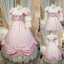 Vintage Light Pink Wedding Dresses Half Sleeve Ruffles Zipper Back Bridal Gowns