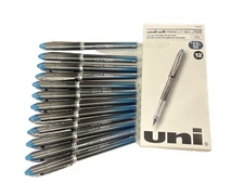 Box of 12 Uni-Ball Vision Elite BLX Rollerball Pen, Micro Tip, Blue/Black 69020