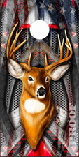 American Flag Deer Hunter Armor Cornhole Wrap Bag Toss Skin Decal Sticker