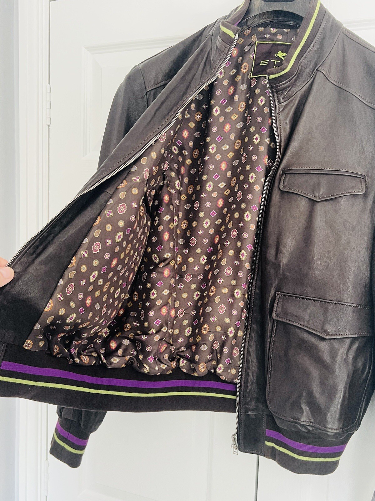 Etro Men's Calf’s Leather Jacket, Super Cool & Quality Piece! RRP £4,500 Size L. image 6