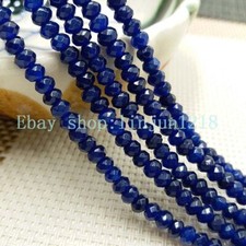 2x4mm Natural Faceted Blue Jade Gemstone Rondelle Loose Beads 15" AAA 