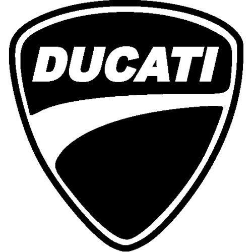 2X Ducati White/ Black Vinyl Sticker Decal 4" Logo Racing eBay