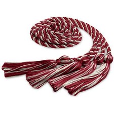 Endea Graduation Double Honor Cord Cardinal/Silver for High School College