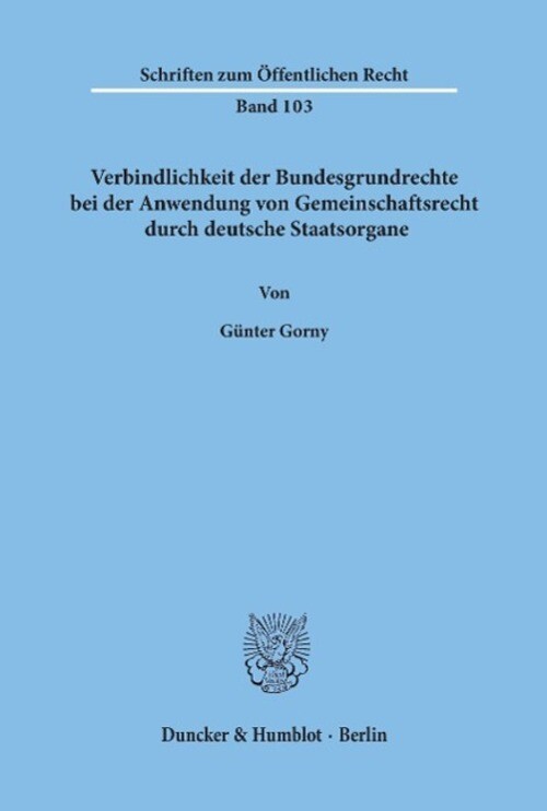 Thumbnail - Günter Gorny | Verbindlichkeit Der Bundesgrundrechte Bei Der Anwendung
