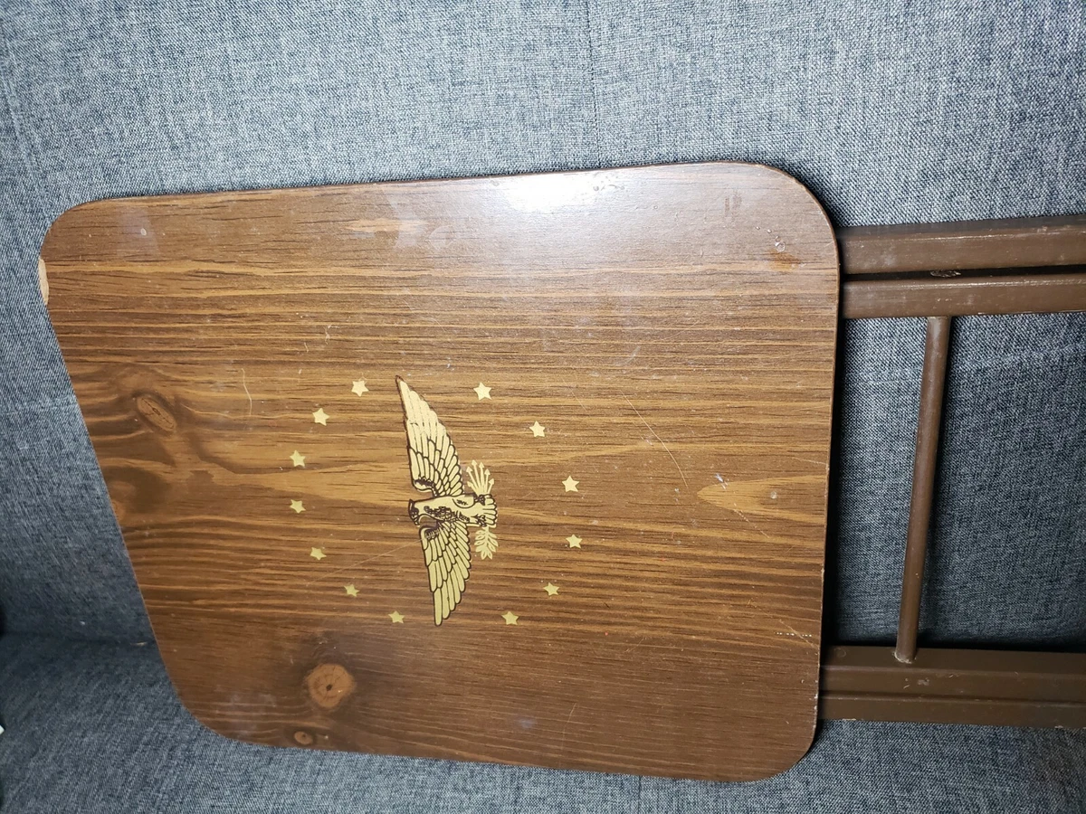 Single ARTEX Folding TV Tray Snack Serving Eagle Stars Brown Wood