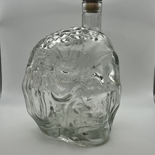 Zombie Head Decanter By Barbuzzo 38oz Skull Glass Bottle Halloween Barware Cork