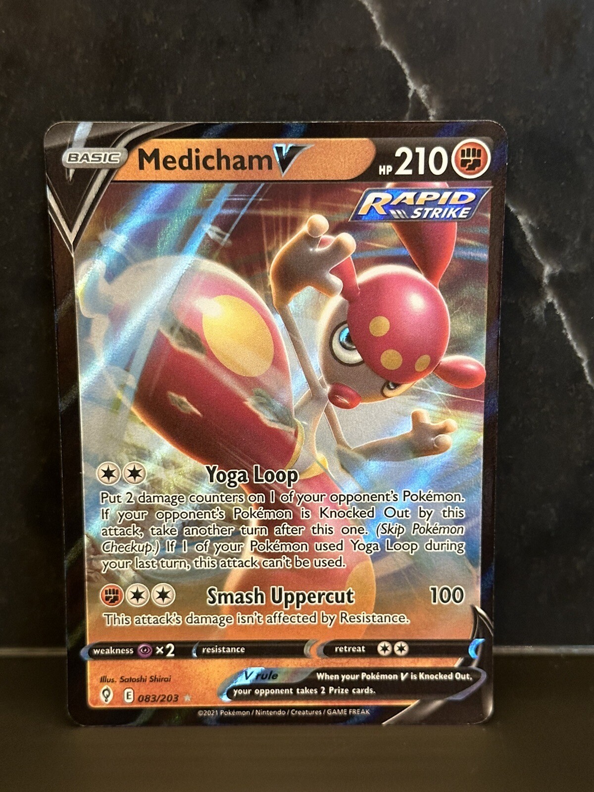 Pokémon TCG Medicham V Evolving Skies 083/203 Ultra Rare Holo Near Mint