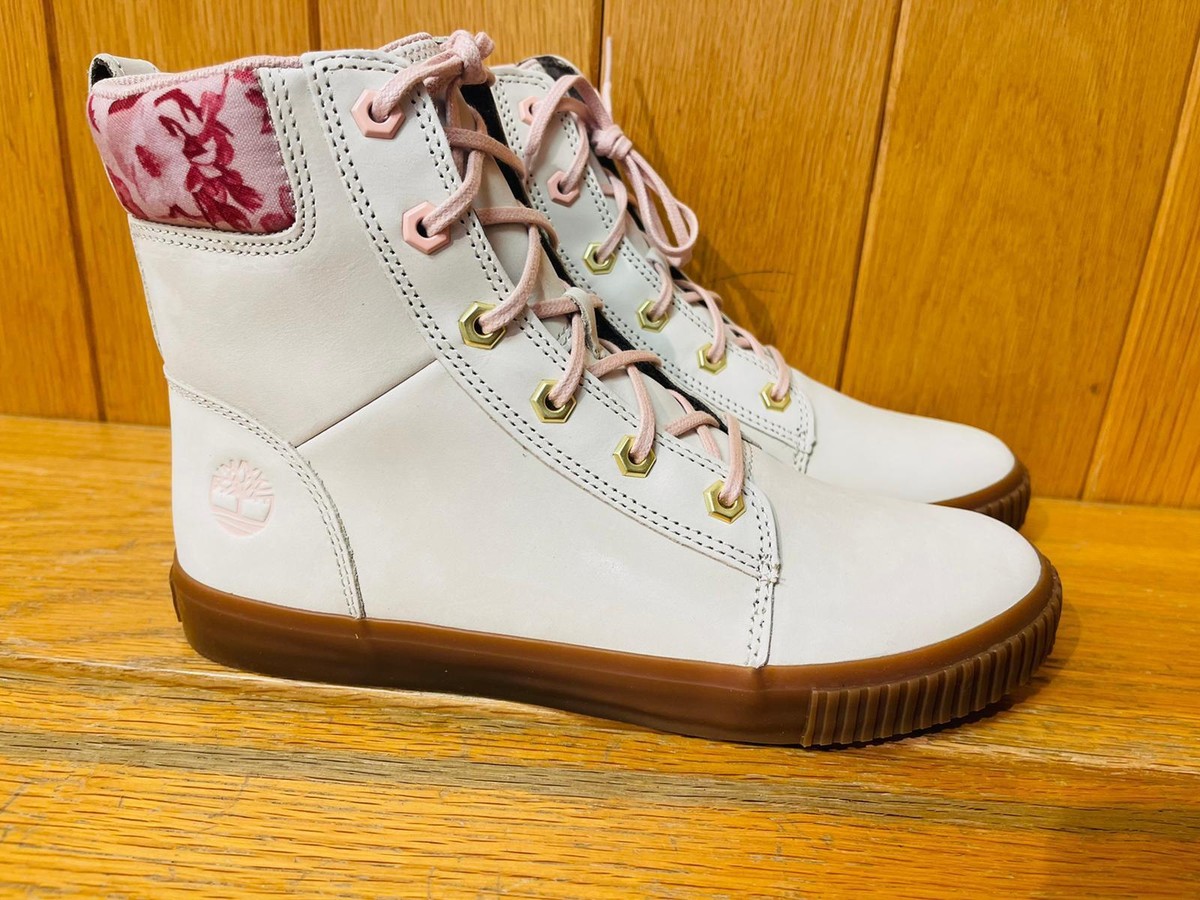 TIMBERLAND WOMEN'S SKYLA BAY 6'' INCH BOOTS WHEAT NUBUCK W FLORAL A5YBY