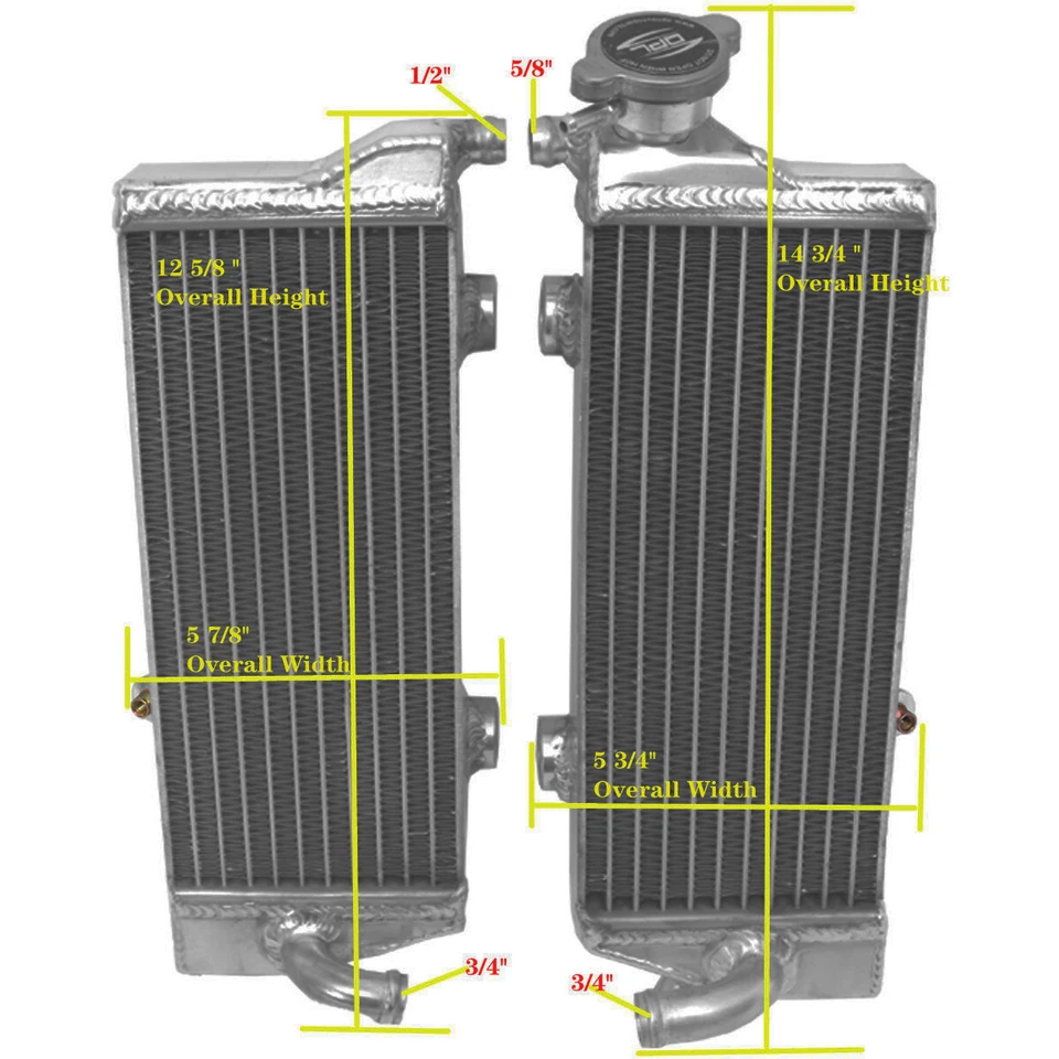 Radiador todo aluminio para KTM 250/350/450/505 SXF/SX-F/XC-F/XCF 2008-2015 Foto 2 de 4