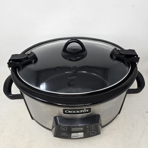Crock-Pot Locking Lid Stainless Steel 6QT Stone Crock Programmable Portable Used - Picture 3 of 10