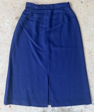Vintage 1960s/1970s Navy Blue Knee Length A-line Skirt Size XS Classic Mod