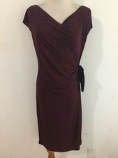 Motherhood Maternity Cowl V-Neck Cap Sleeve Ruched Faux Wrap Sheath Dress Size M