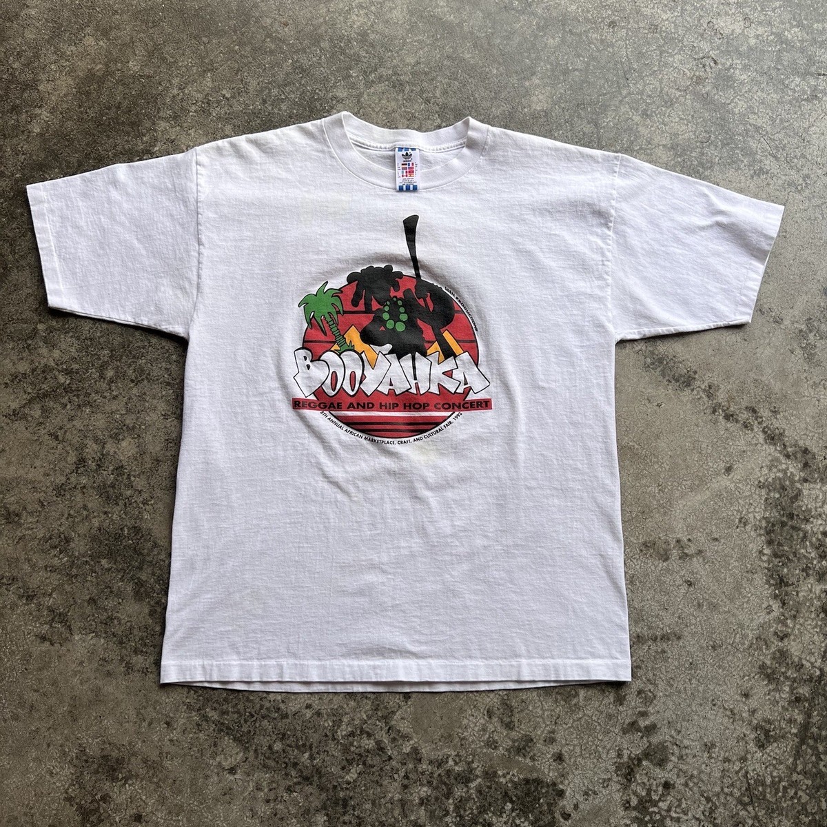 Vintage 90s Adidas Trefoil Booyahka Reggae And Hip Hop Concert