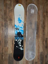 BURTON Indie 155 Snowboard 61 inches Black/Blue Graphics + Burton Snowboard Bag