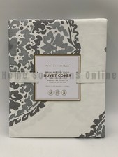 Pottery Barn Teen Aria Medallion Cotton Percale Duvet Cover Grey Twin A1319