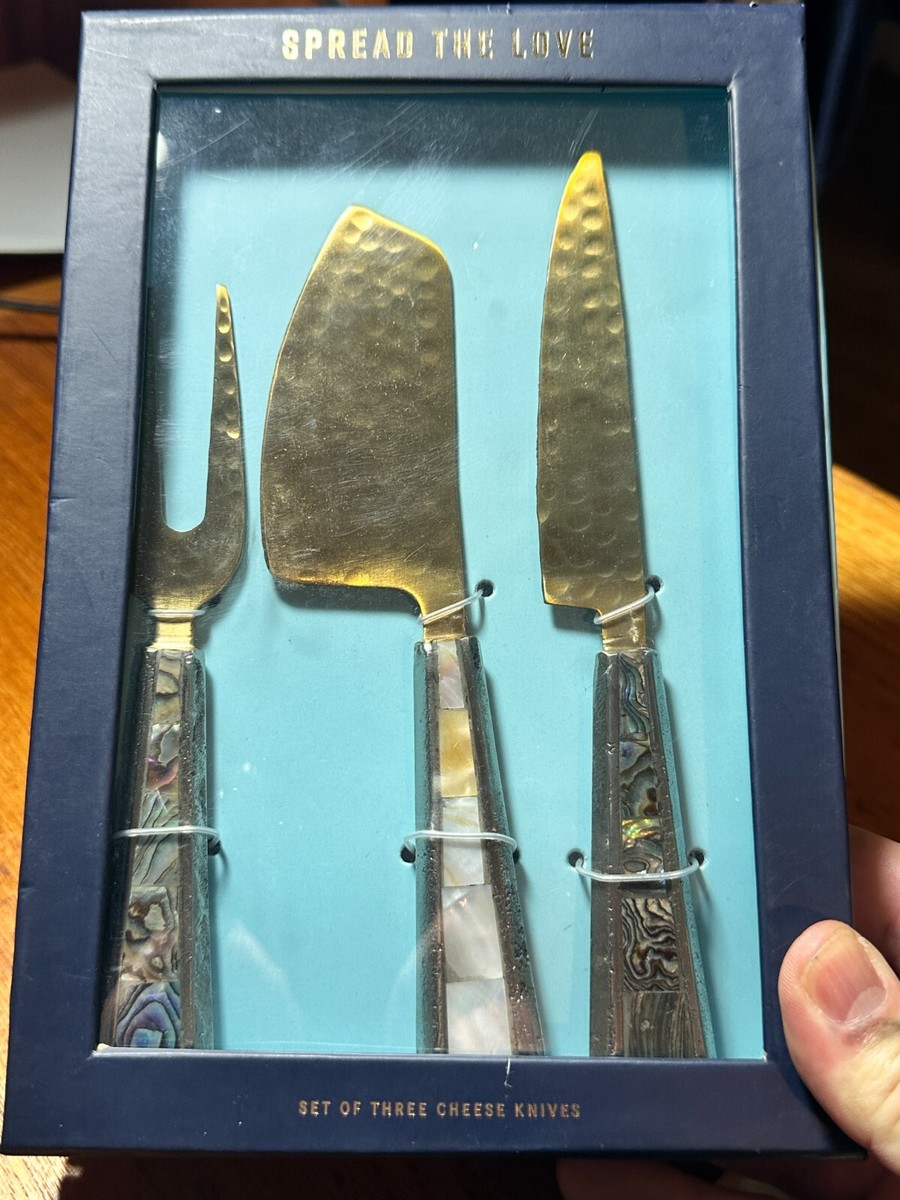Anthropologie カトラリー5点セット【新品・4点未開封】 ANTHROPOLOGIE Spread The Love Cheese Knife Set Hammered Gold
