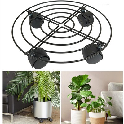 Metal Rolling Plant Stand Base Planter Caddy with Wheels for Indoor Outdoor Pots