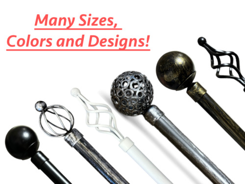 Adjustable Curtain Rods! 28" - 120" (inches) Many Colors and Sizes Available!