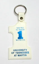 Vtg #1 University of Tennessee at Martin Key Chain Ring Fob Advertising Souvenir
